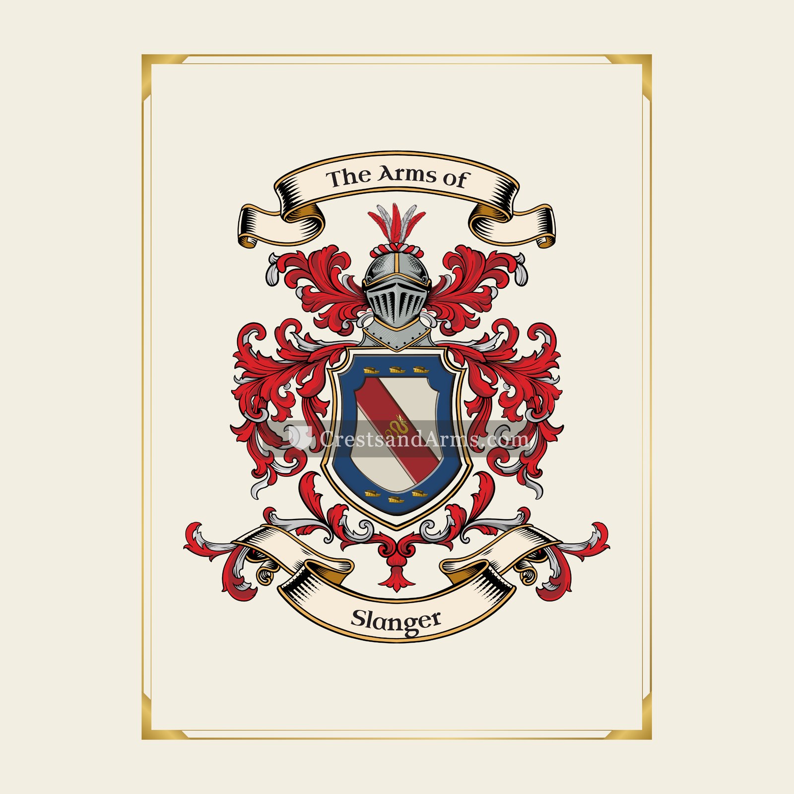 With gold border