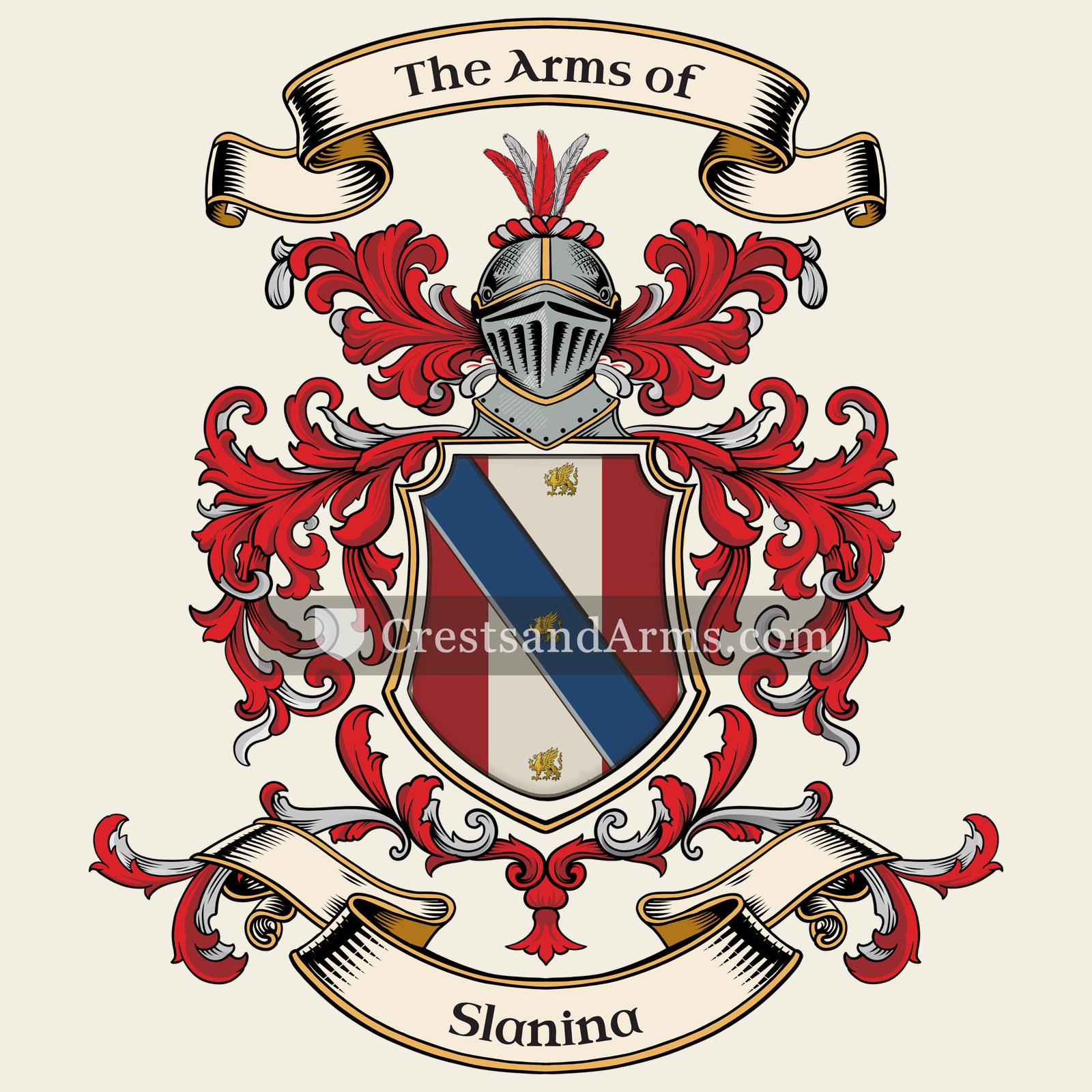 The Slanina coat of arms, drawn from the recorded blazon