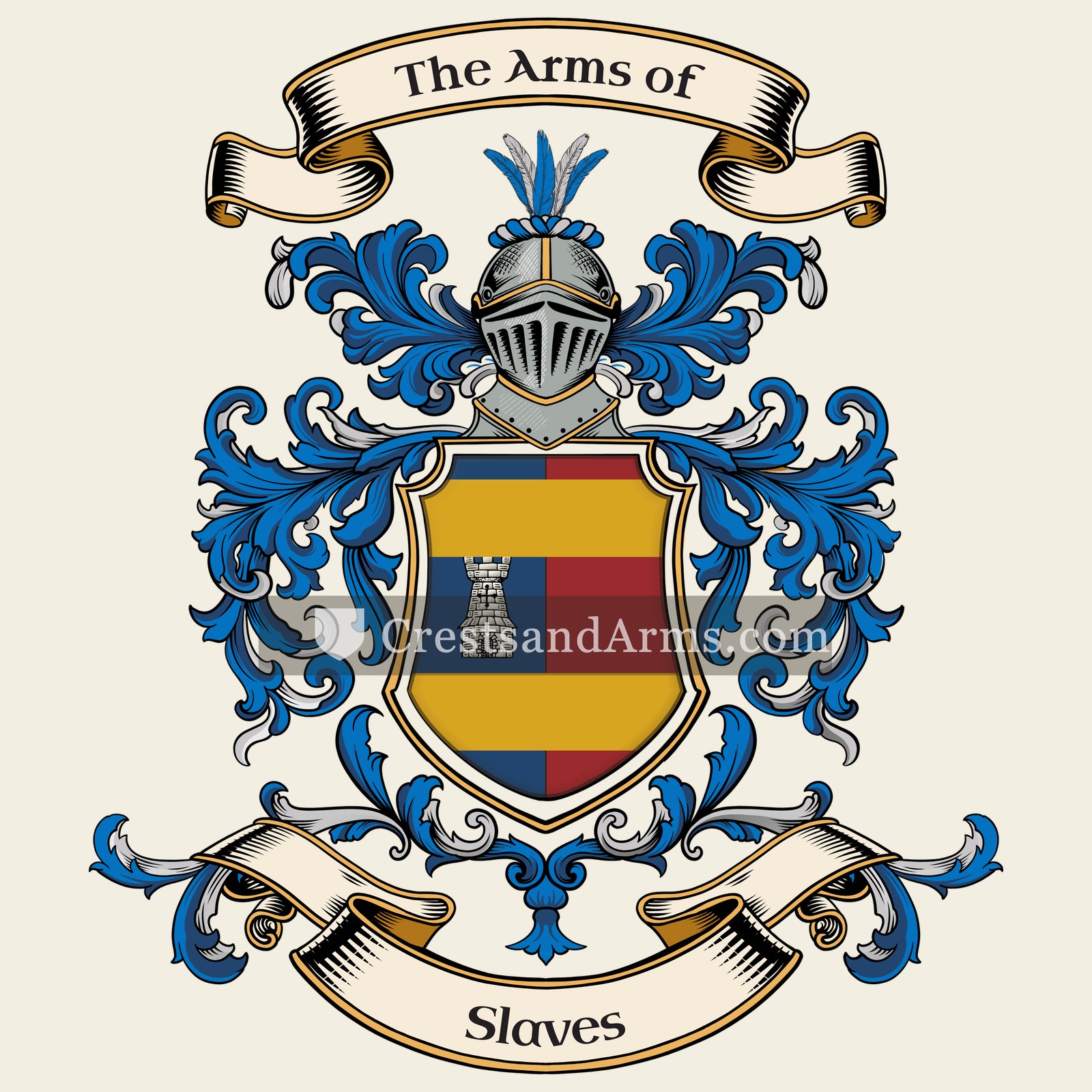 The Slaves coat of arms, drawn from the recorded blazon