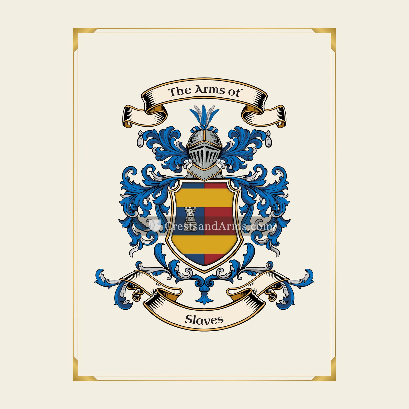 With gold border