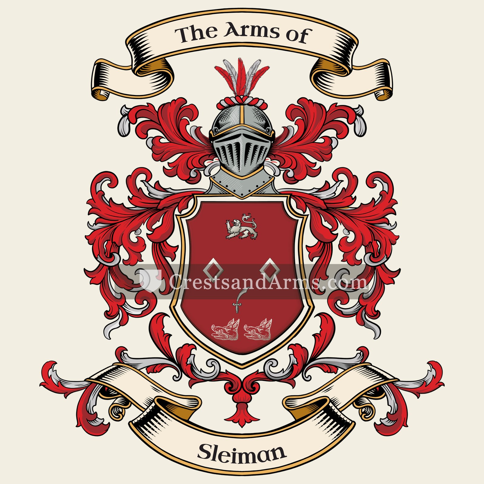 The Sleiman coat of arms, drawn from the recorded blazon