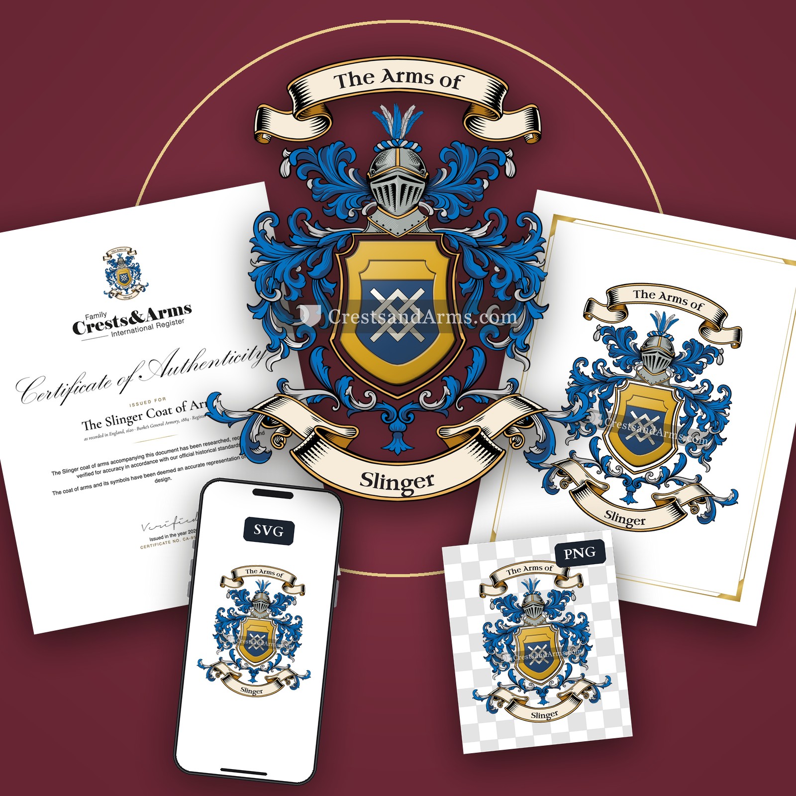 The Slinger arms on the coat of arms — digital pack