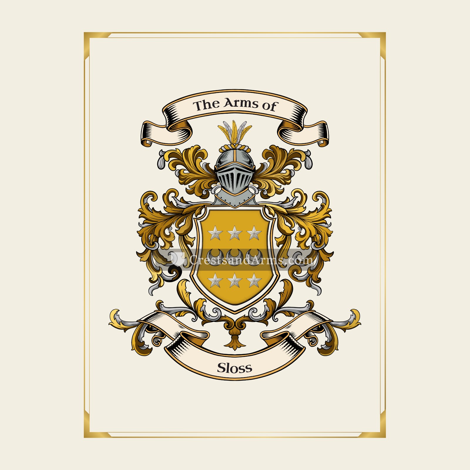 With gold border