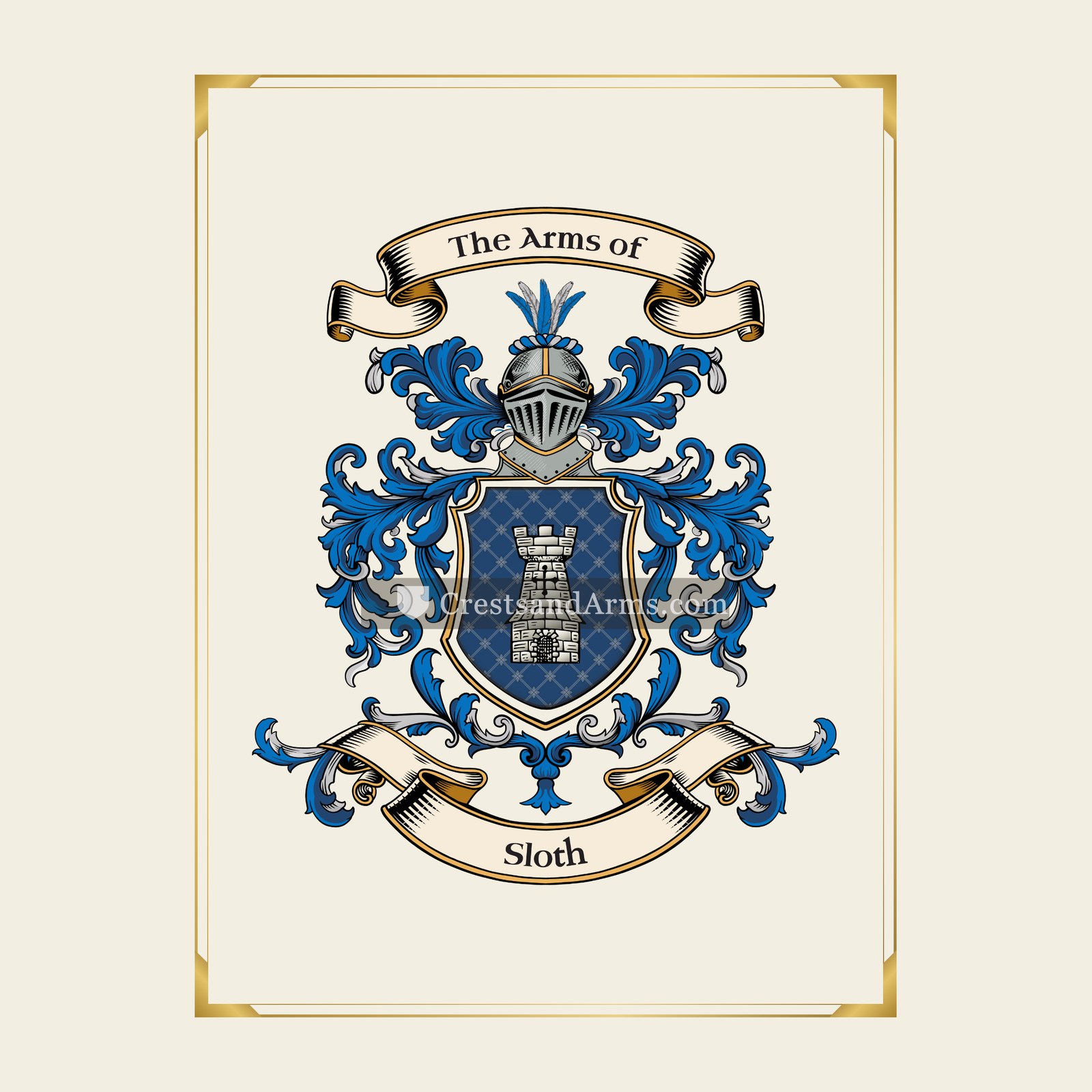 With gold border