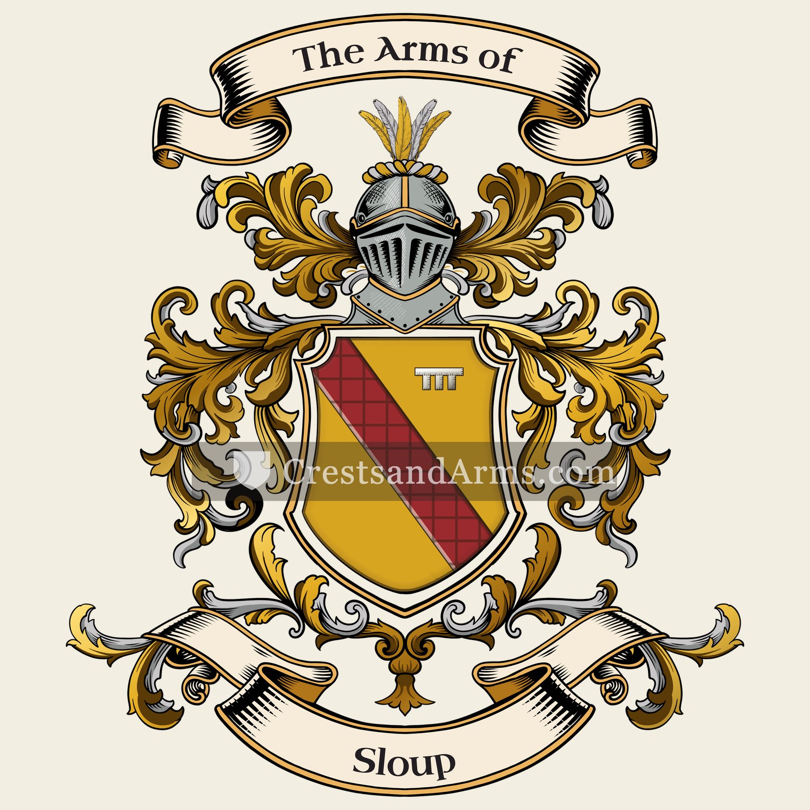 The Sloup coat of arms, drawn from the recorded blazon