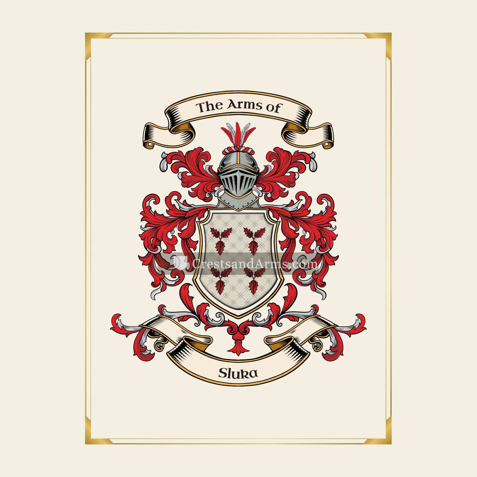 With gold border