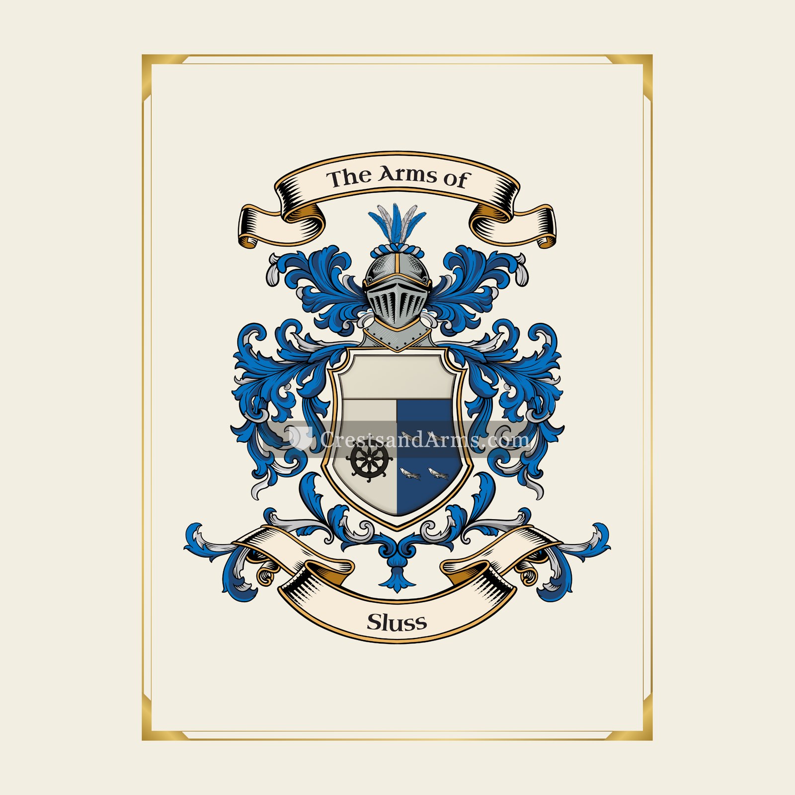 With gold border