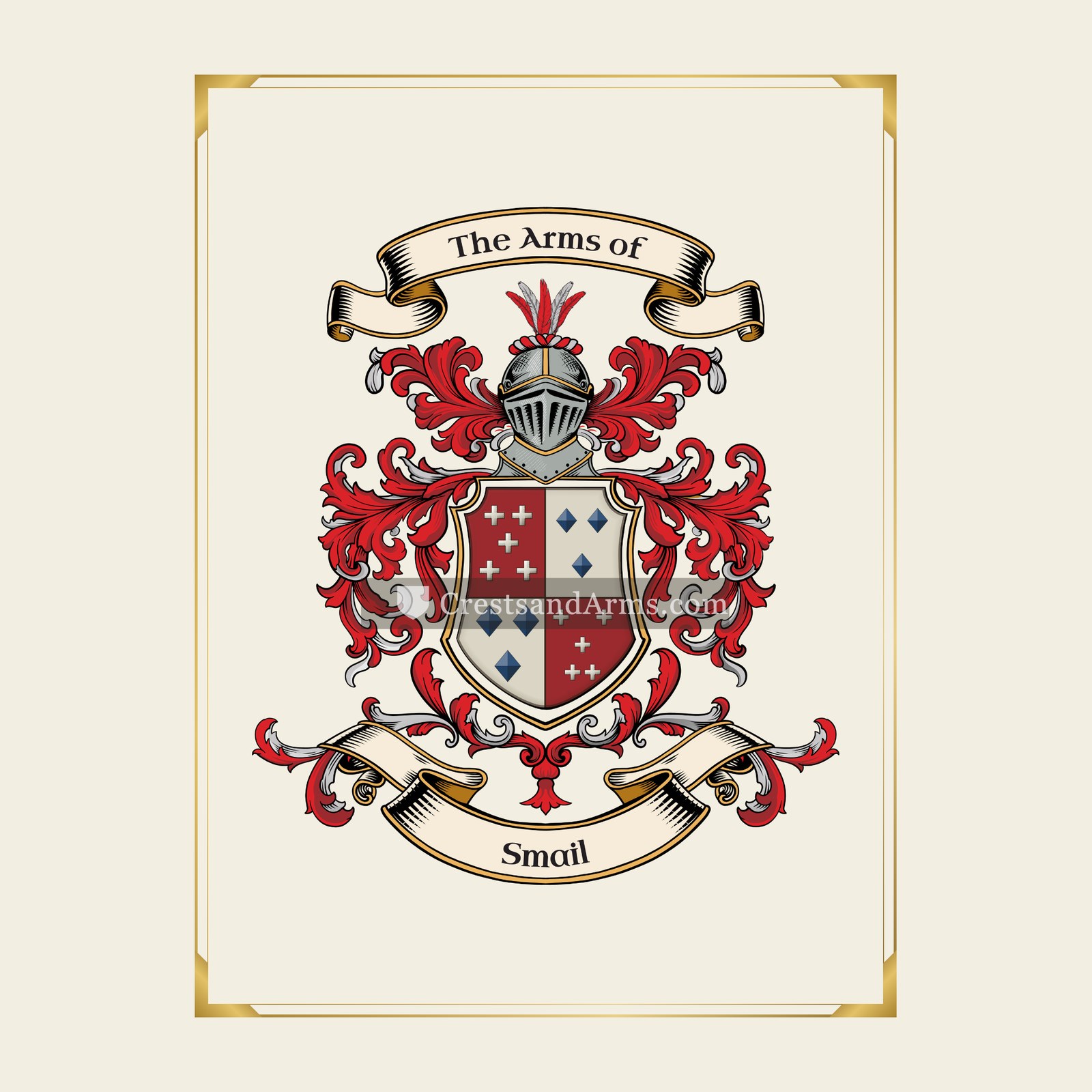 With gold border