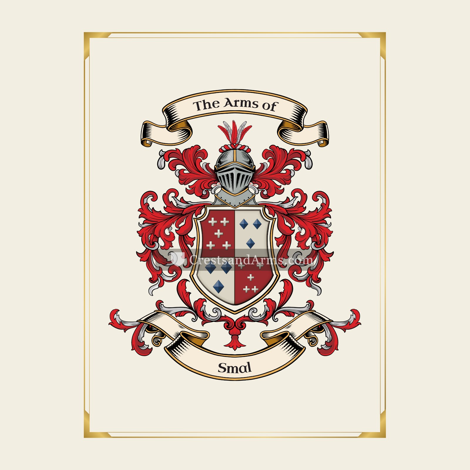 With gold border