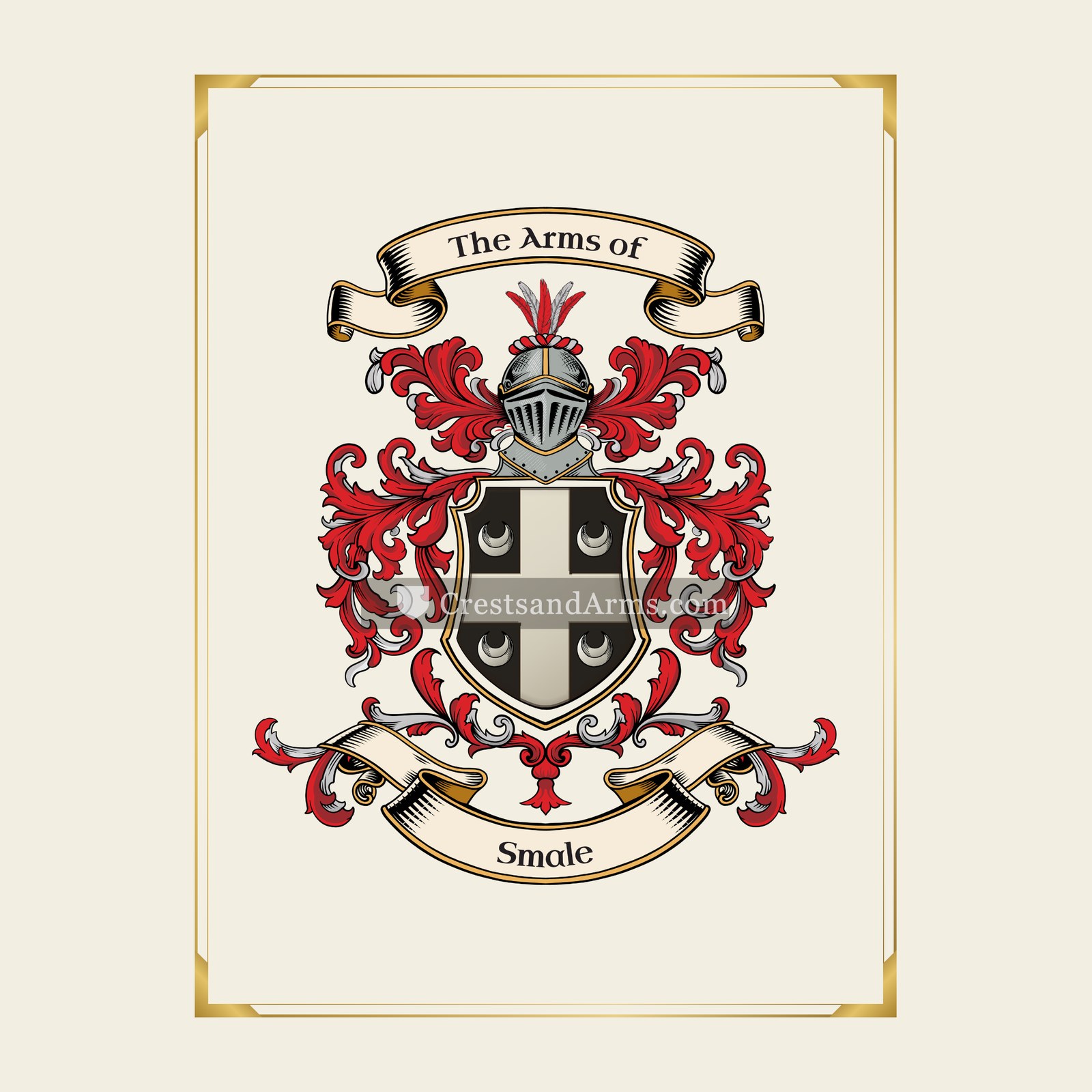 With gold border