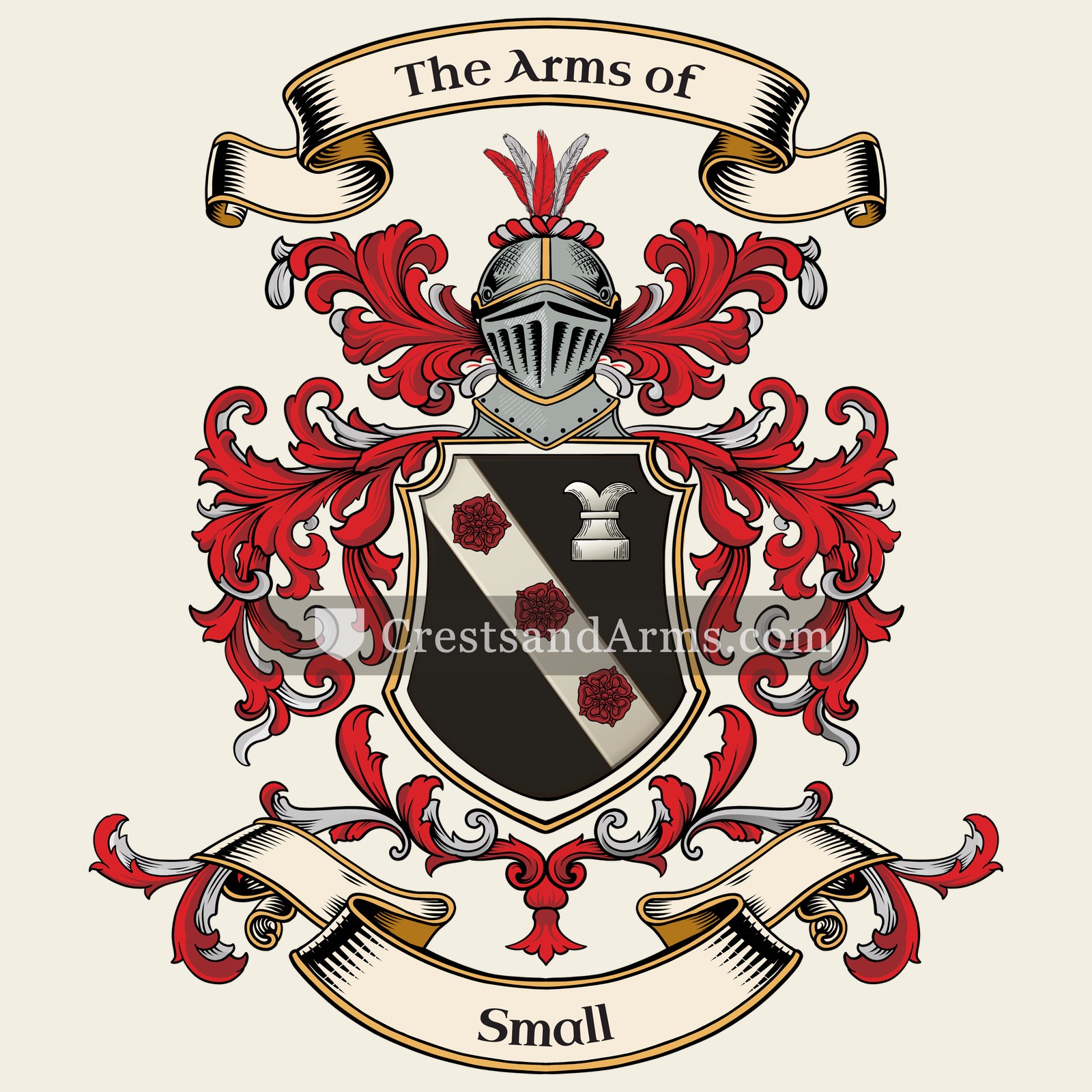 The Small coat of arms, drawn from the recorded blazon