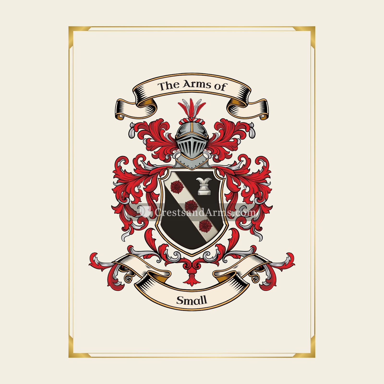 With gold border