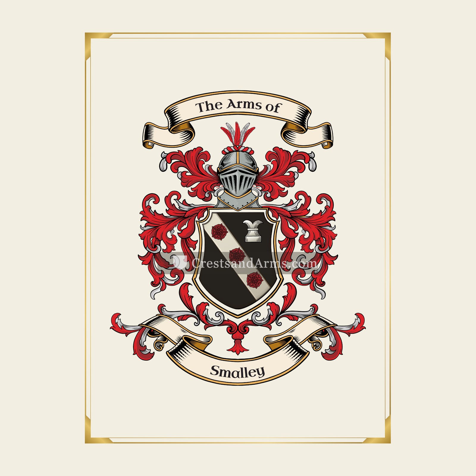With gold border