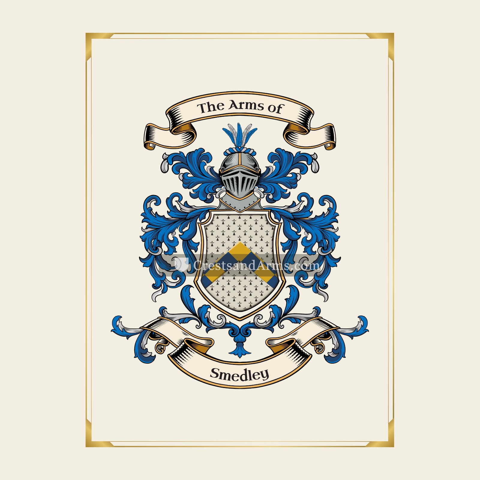With gold border