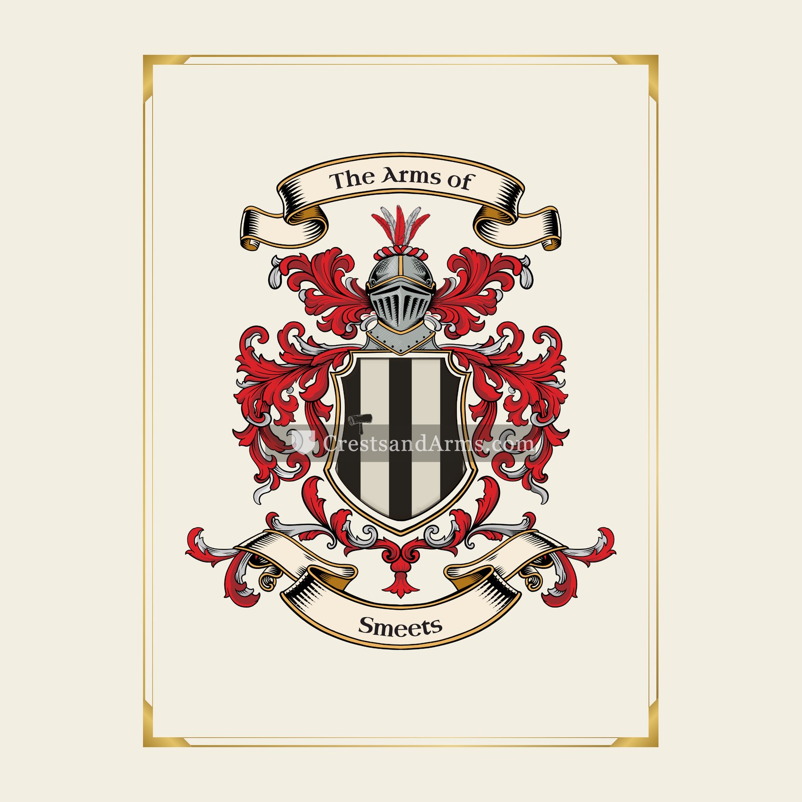 With gold border
