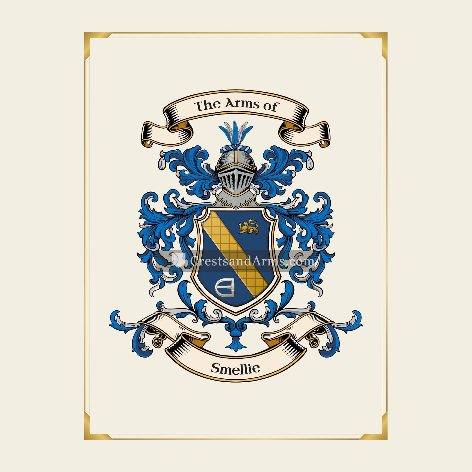 With gold border