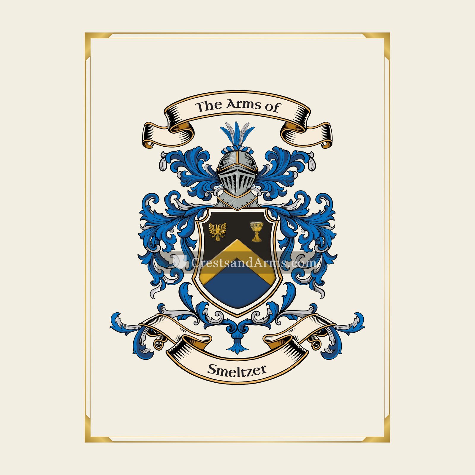 With gold border