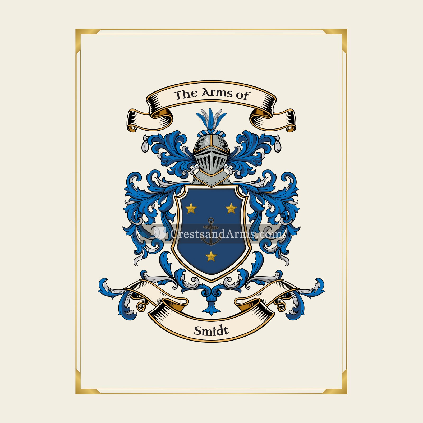 With gold border