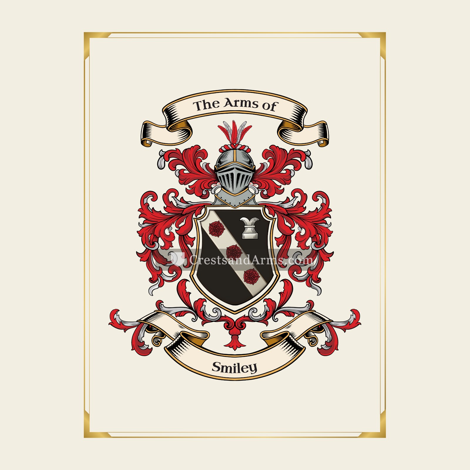 With gold border