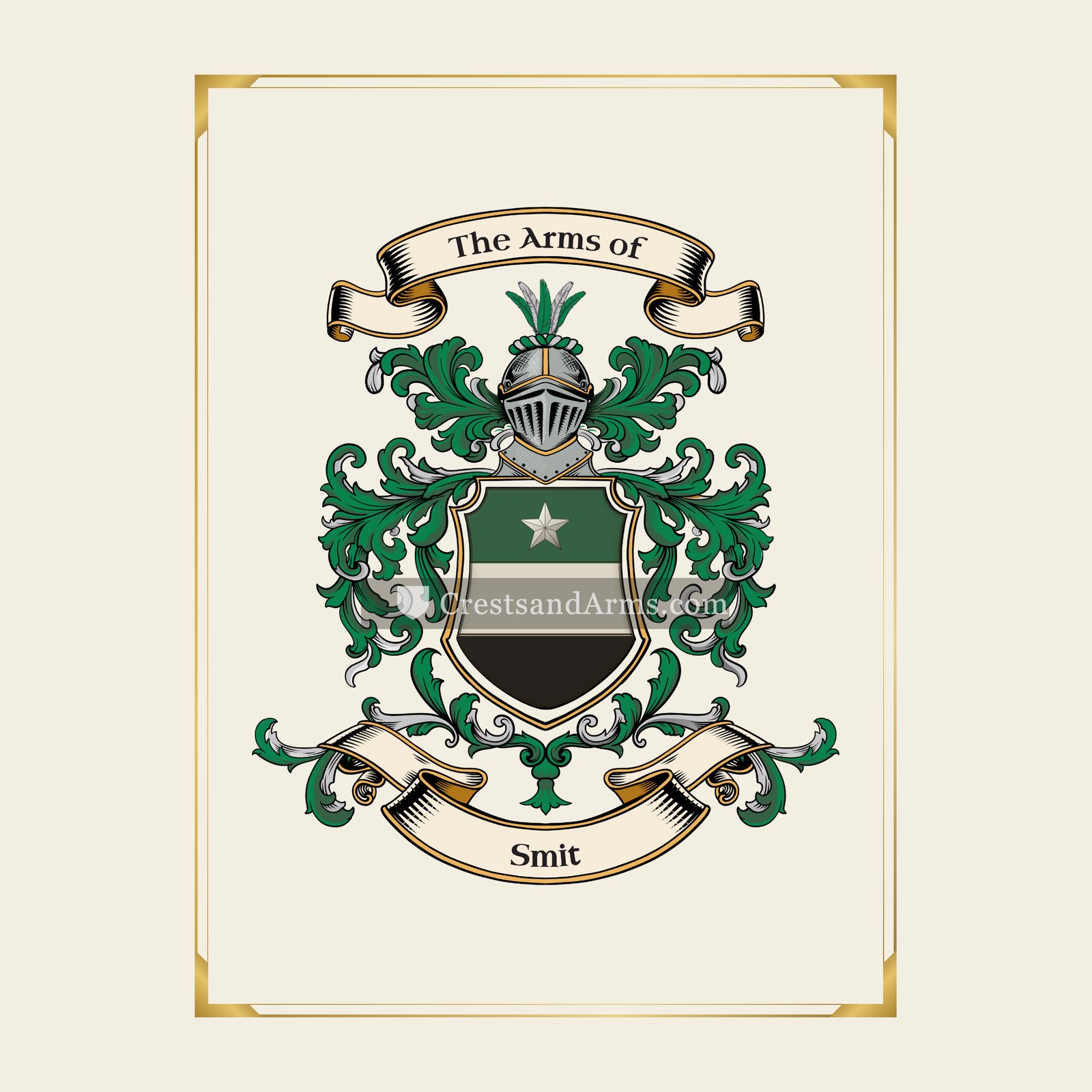 With gold border