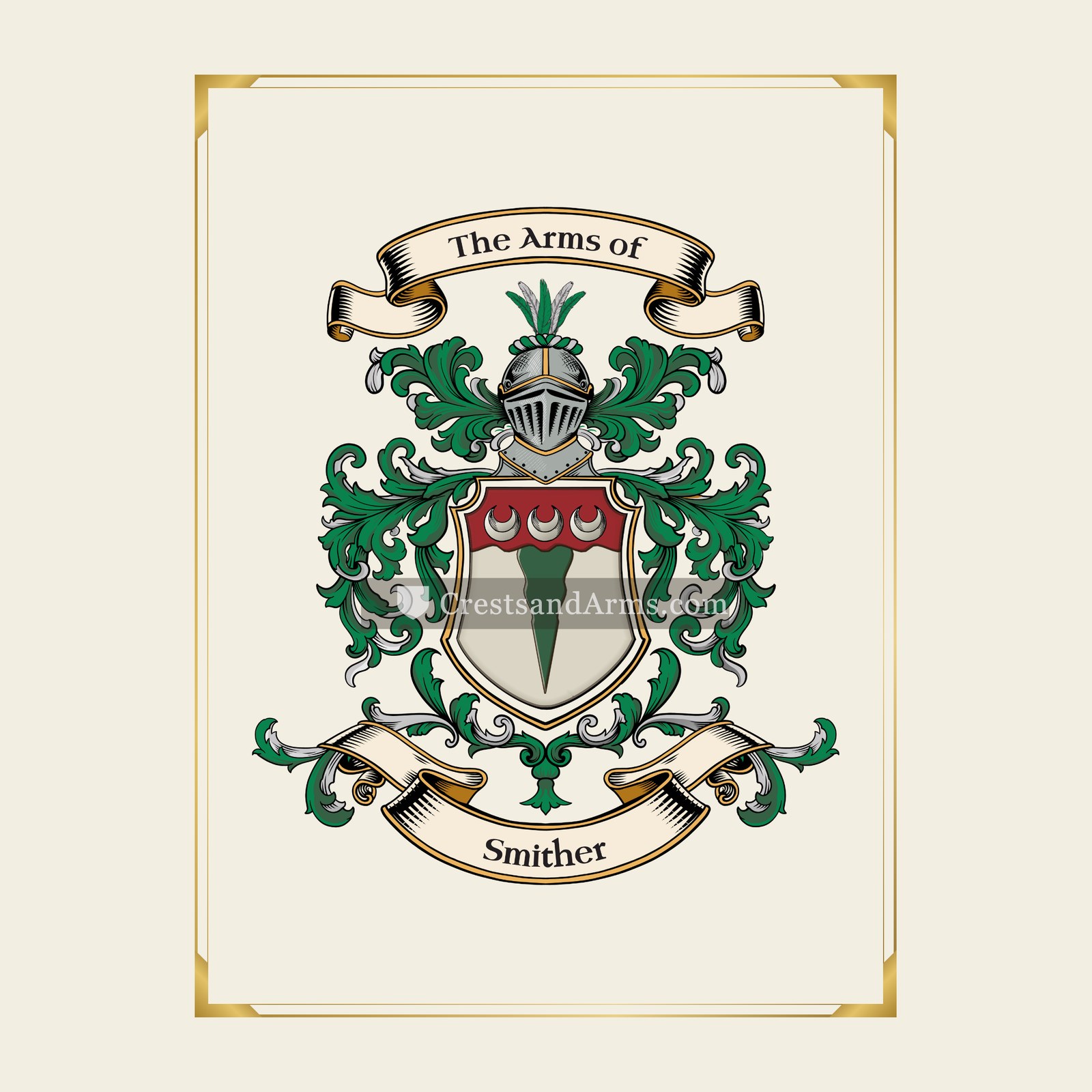 With gold border