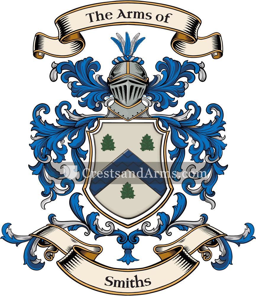 The Smiths coat of arms, drawn from the recorded blazon