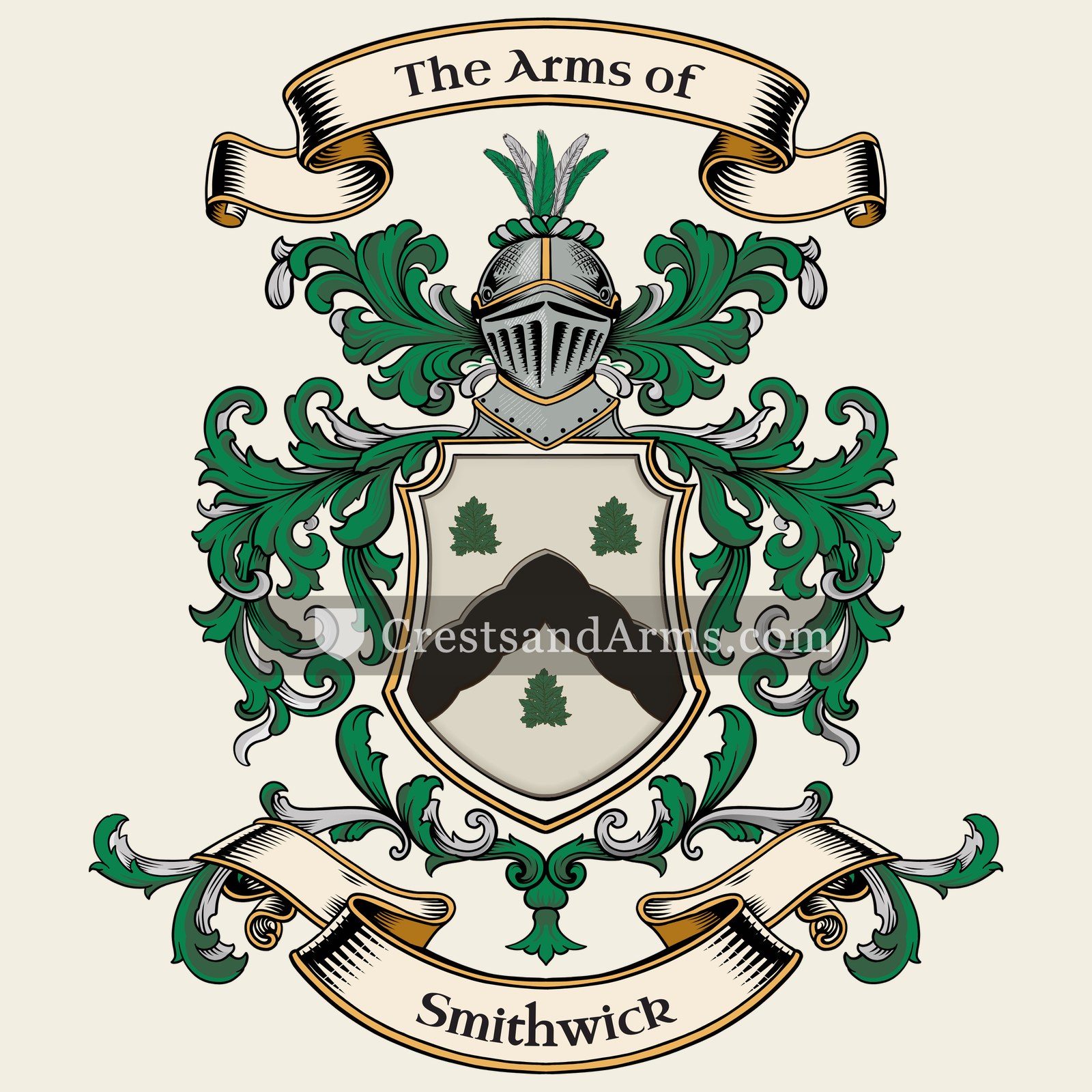 The Smithwick coat of arms, drawn from the recorded blazon