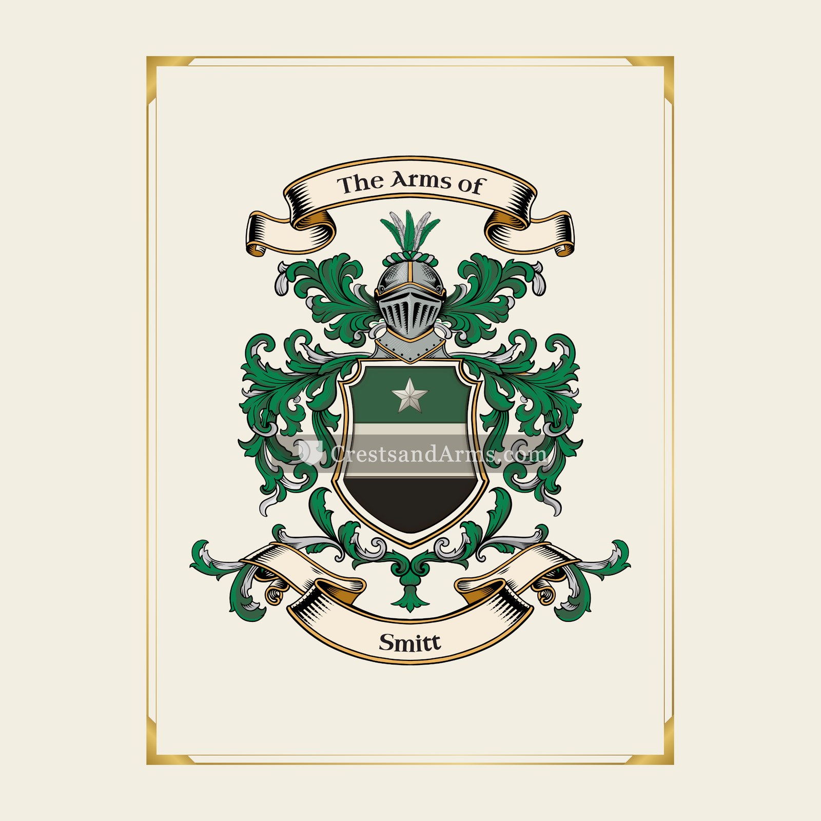 With gold border