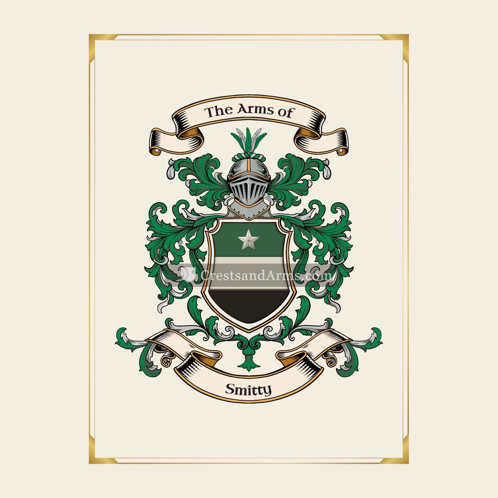 With gold border