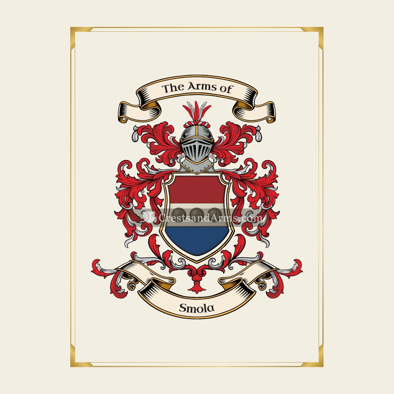 With gold border