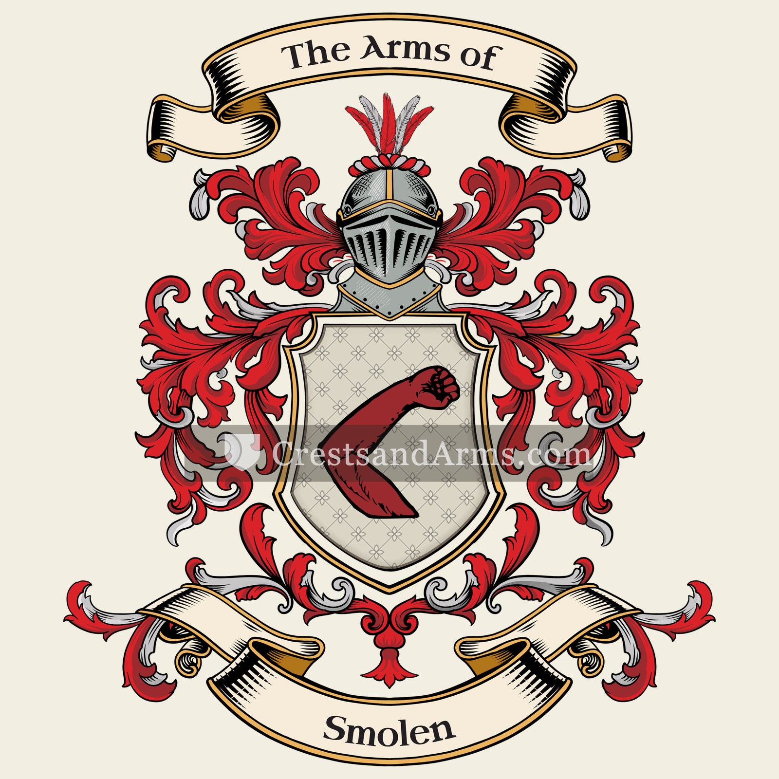 The Smolen coat of arms, drawn from the recorded blazon