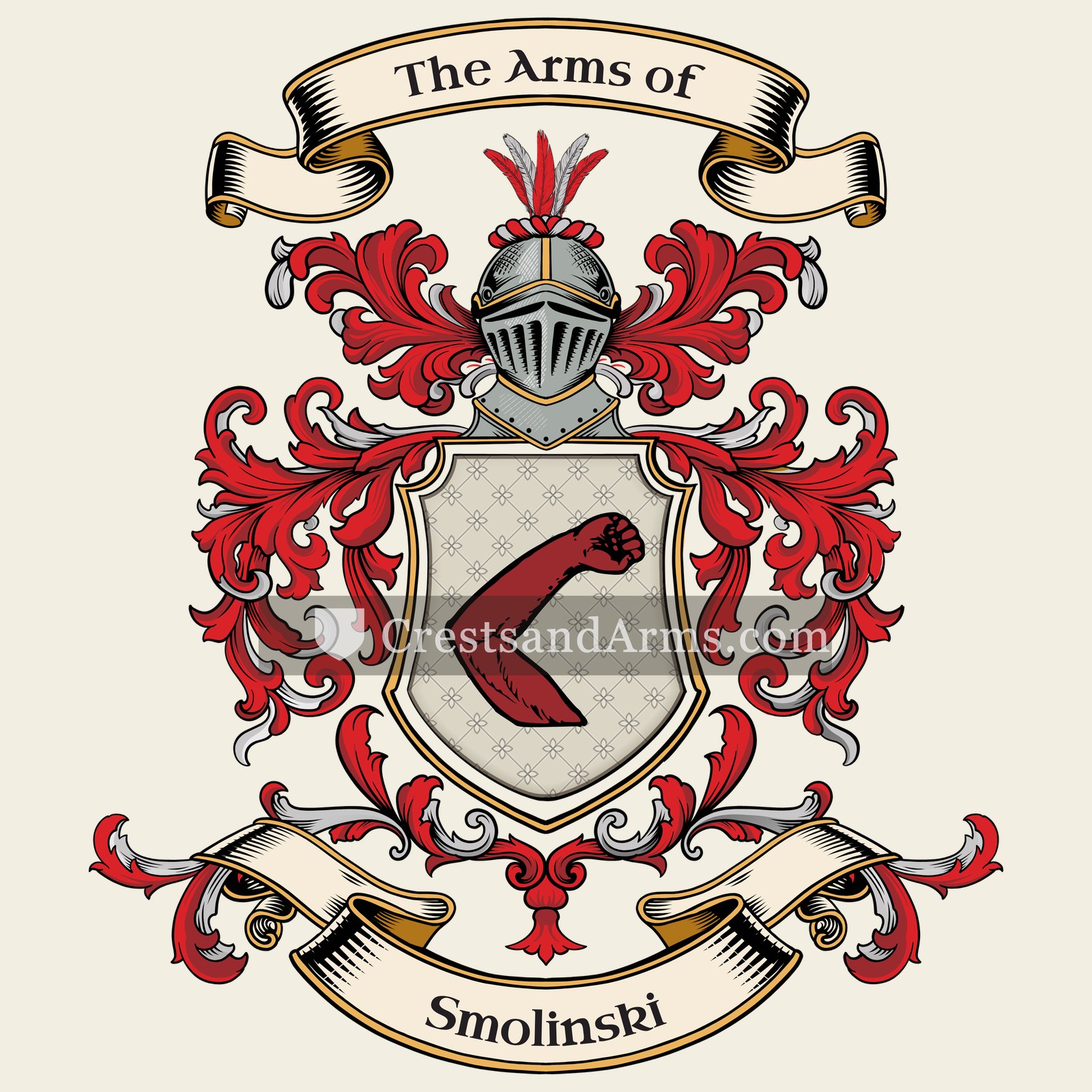 The Smolinski coat of arms, drawn from the recorded blazon