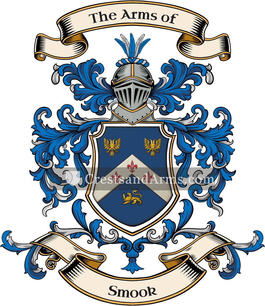 The Smook coat of arms, drawn from the recorded blazon