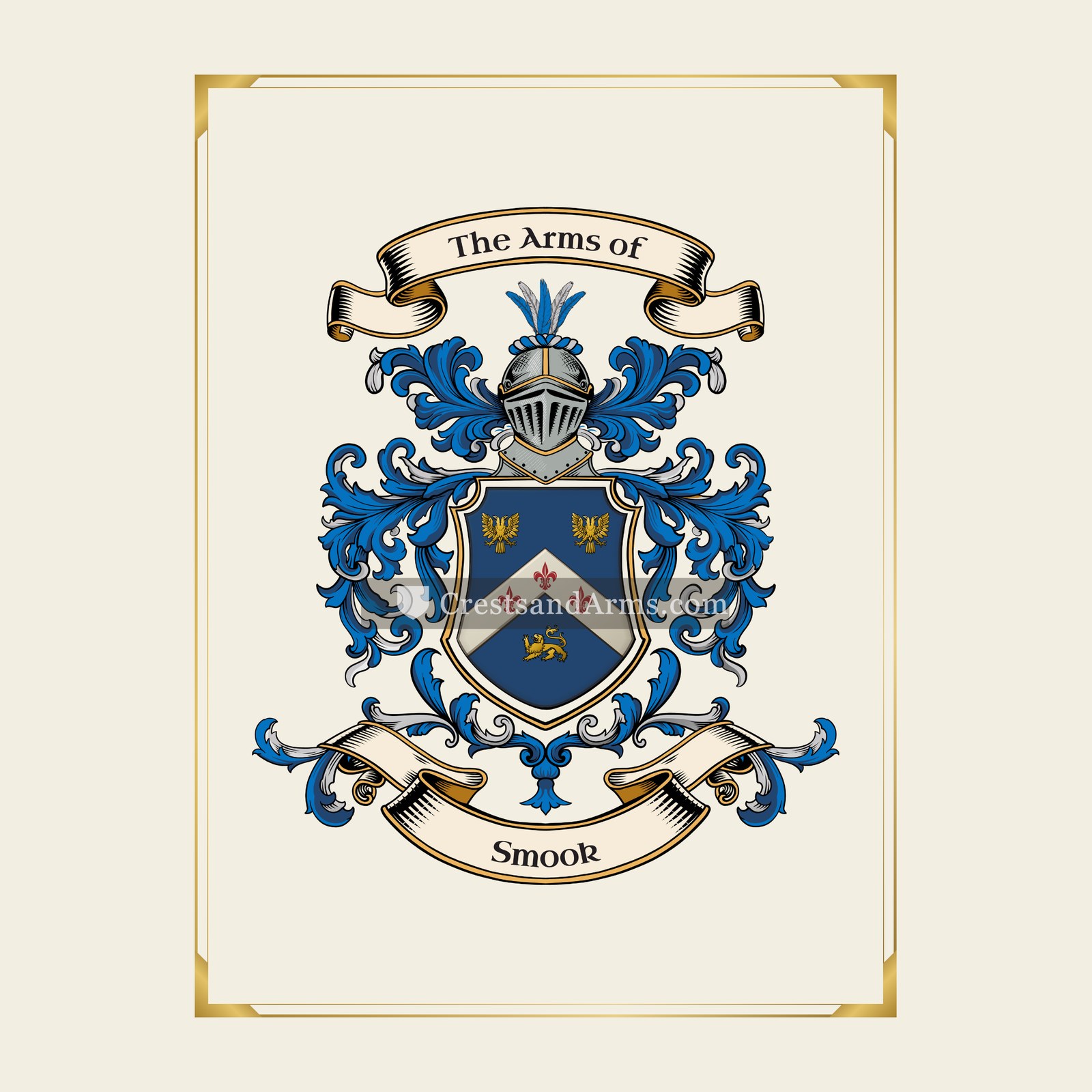 With gold border