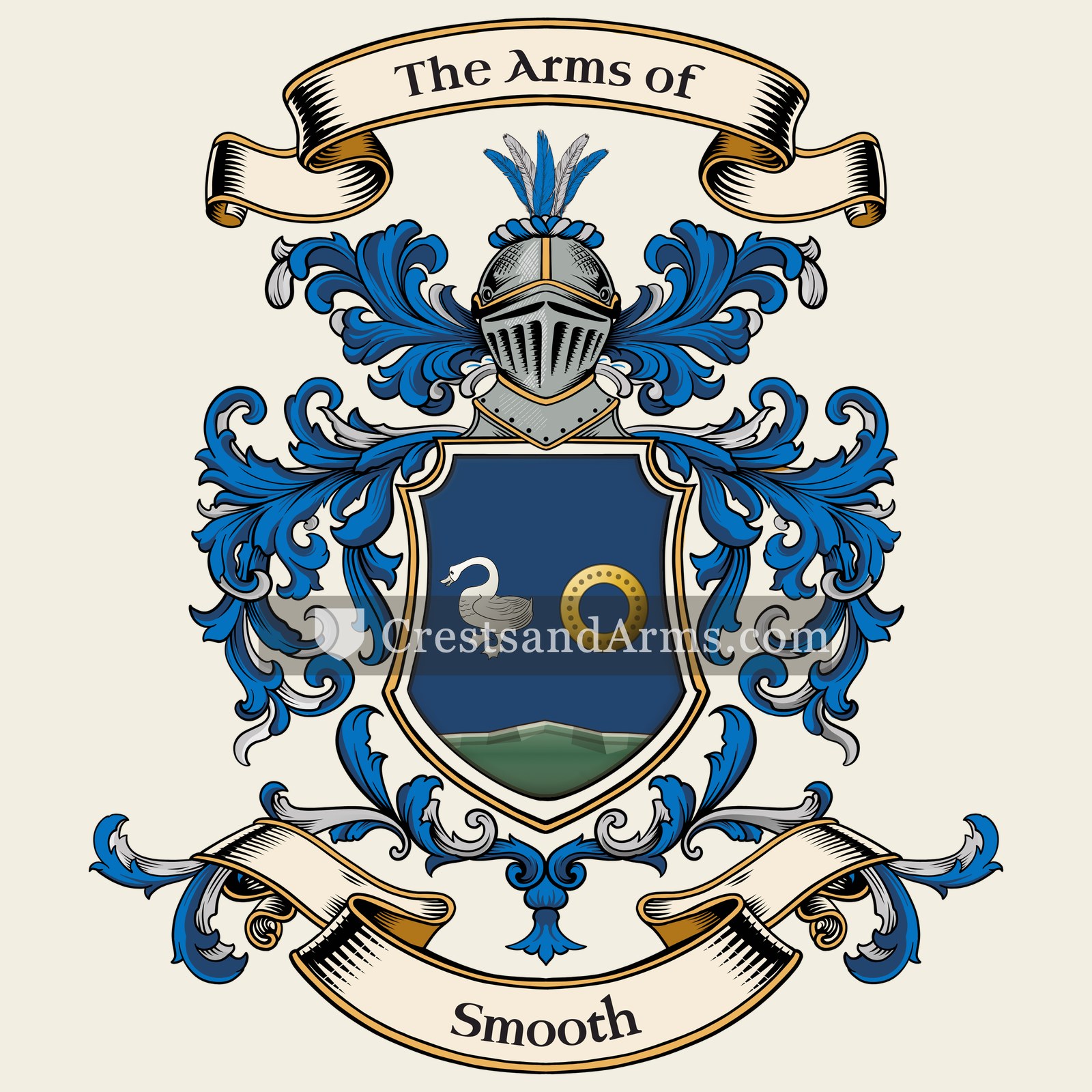 The Smooth coat of arms, drawn from the recorded blazon