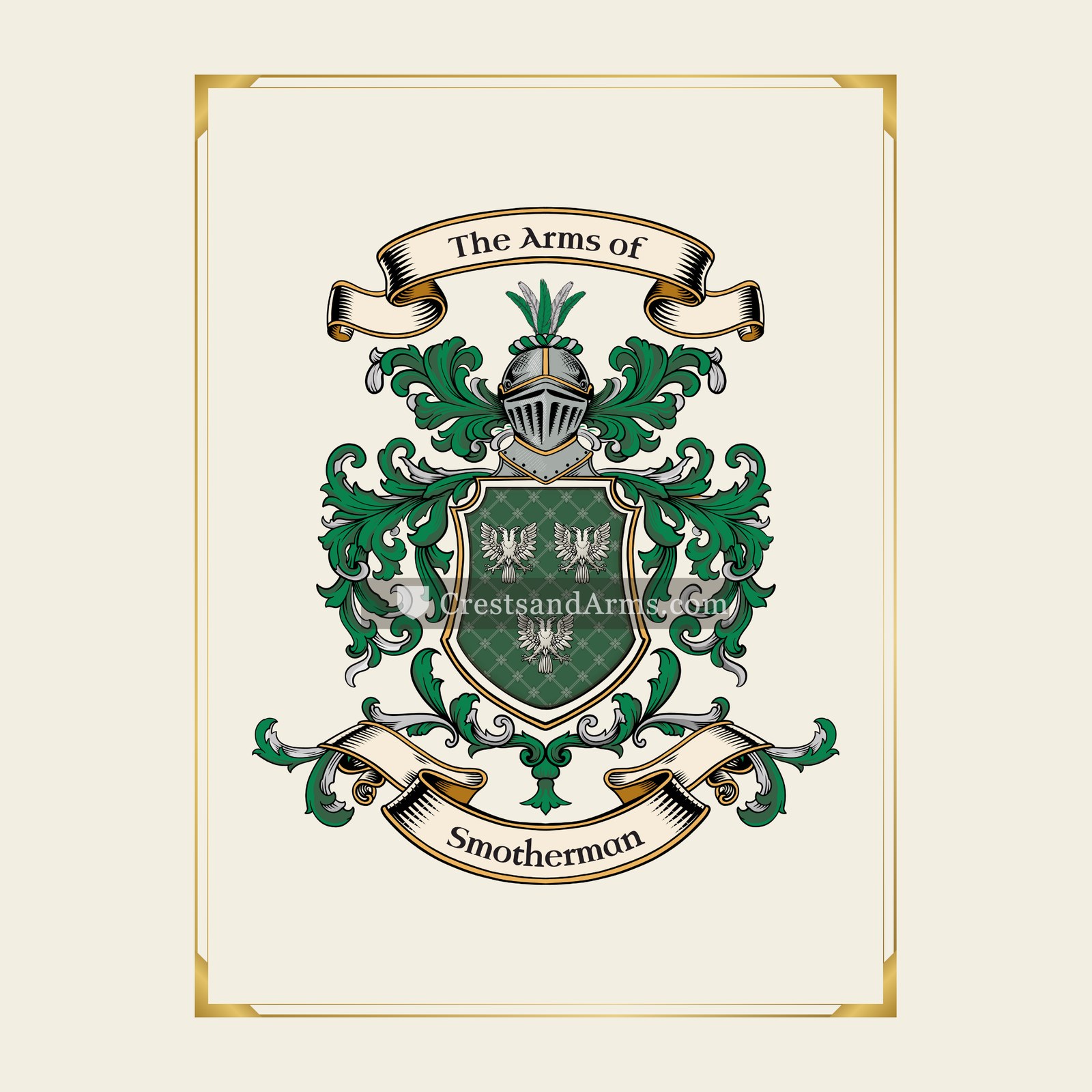 With gold border