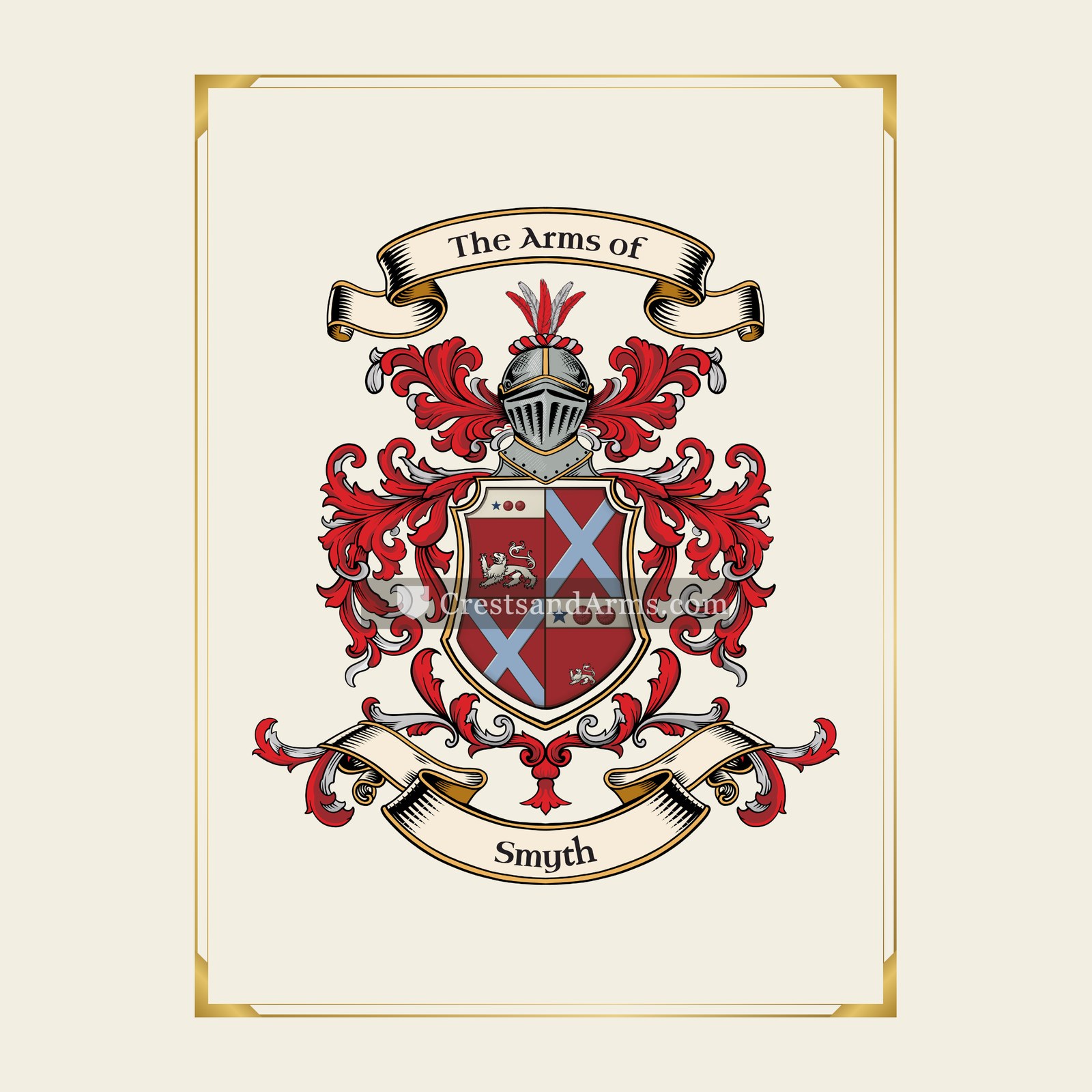 With gold border