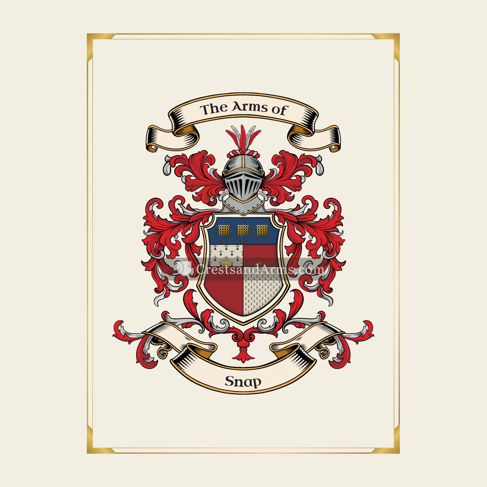 With gold border
