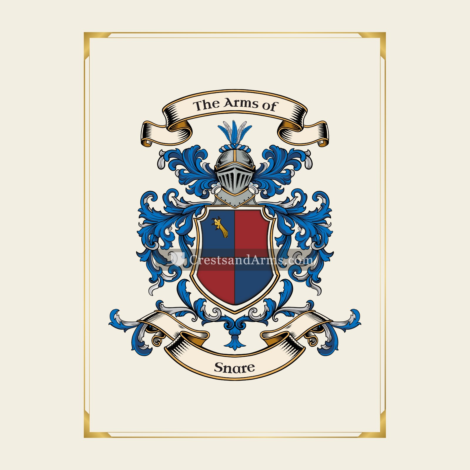 With gold border
