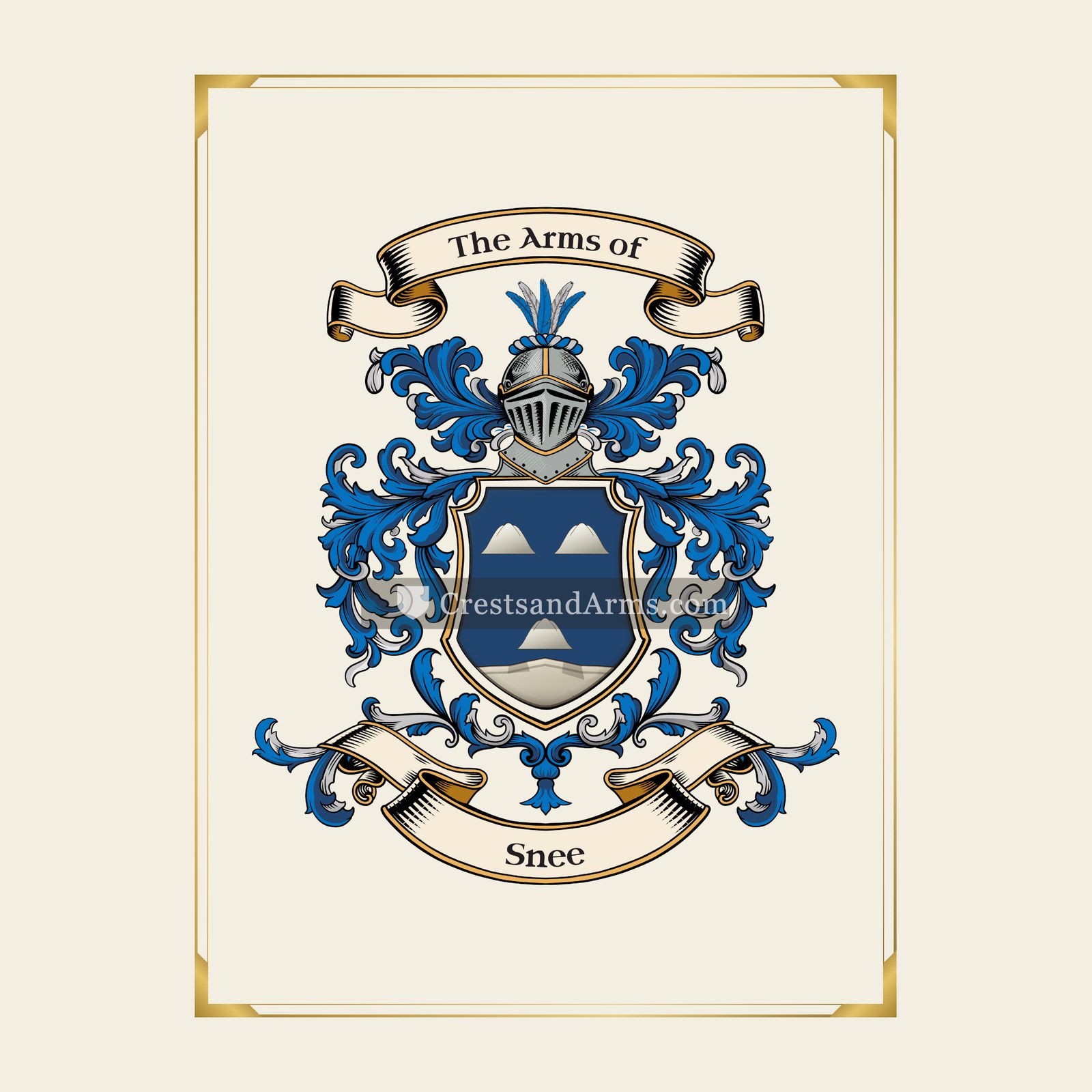 With gold border