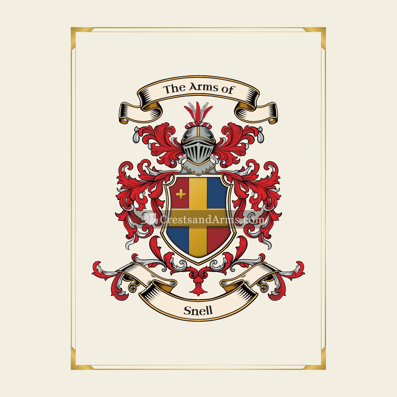 With gold border