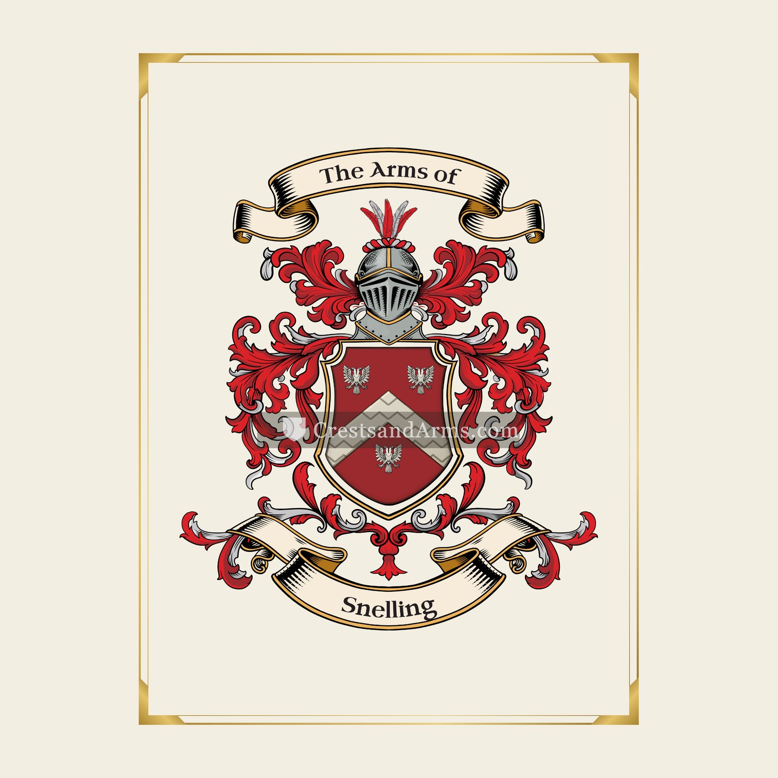 With gold border