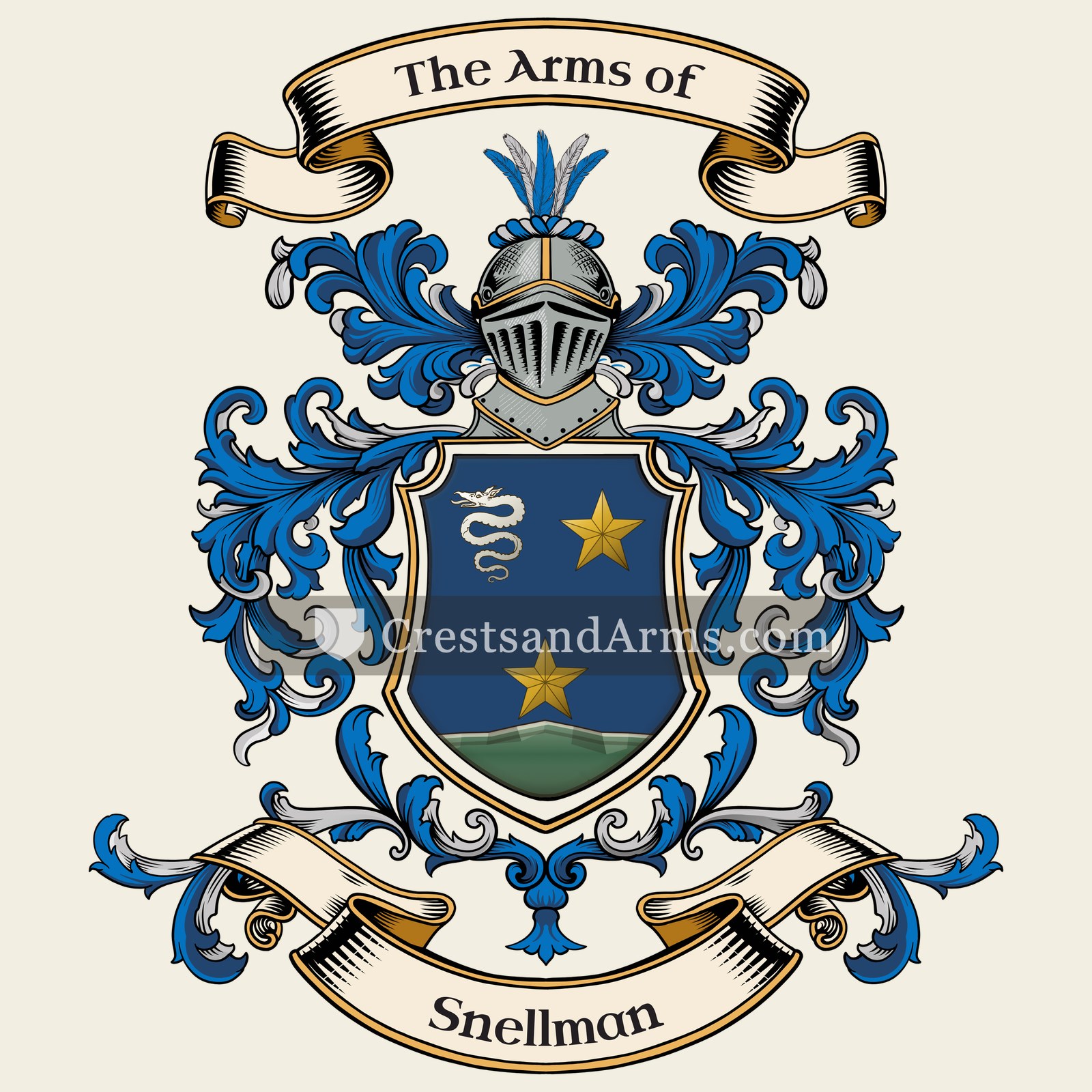 The Snellman coat of arms, drawn from the recorded blazon