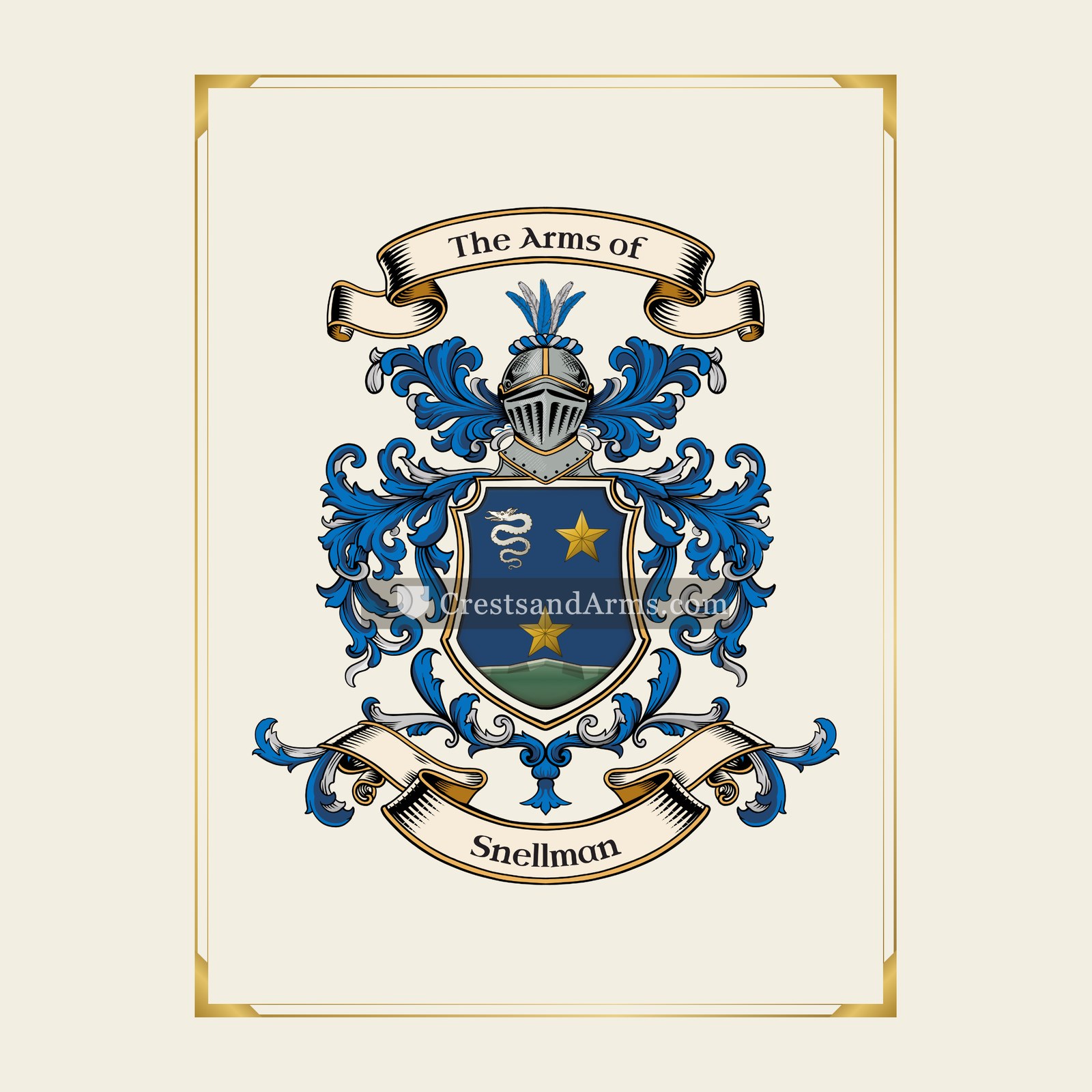 With gold border