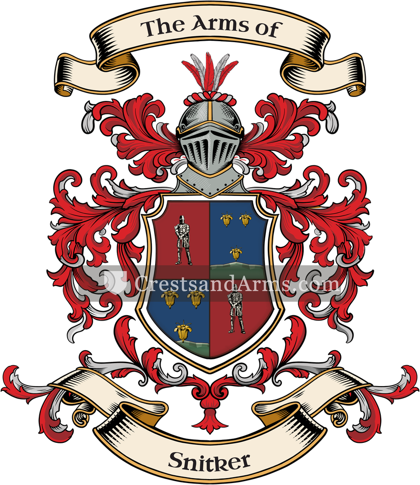 The Snitker coat of arms, drawn from the recorded blazon