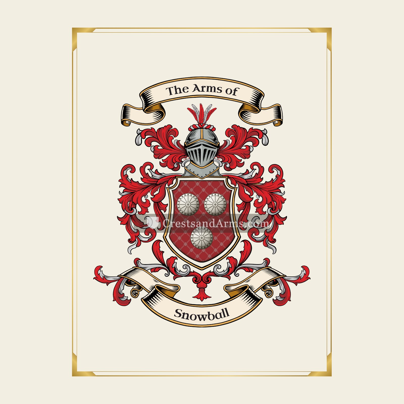 With gold border