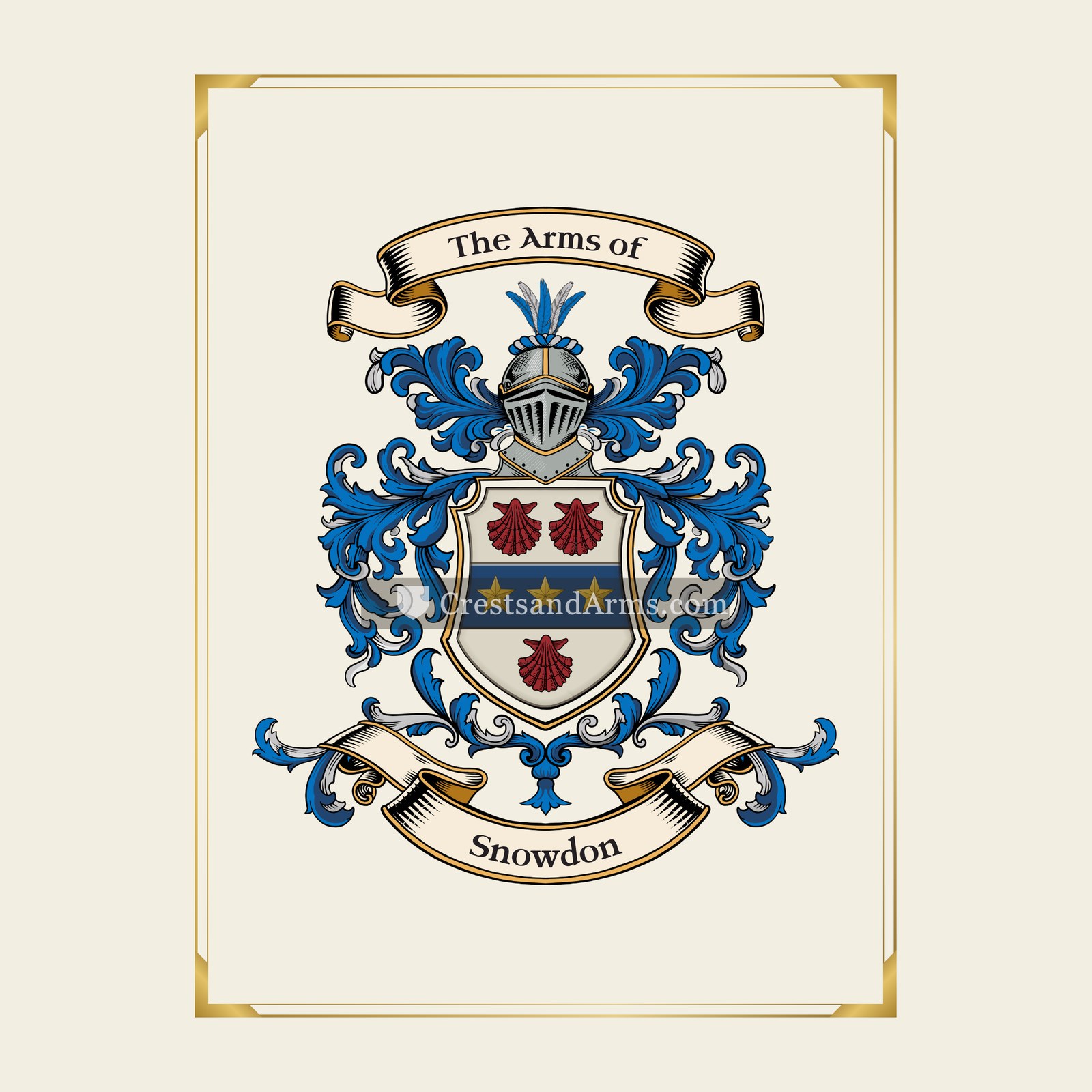 With gold border