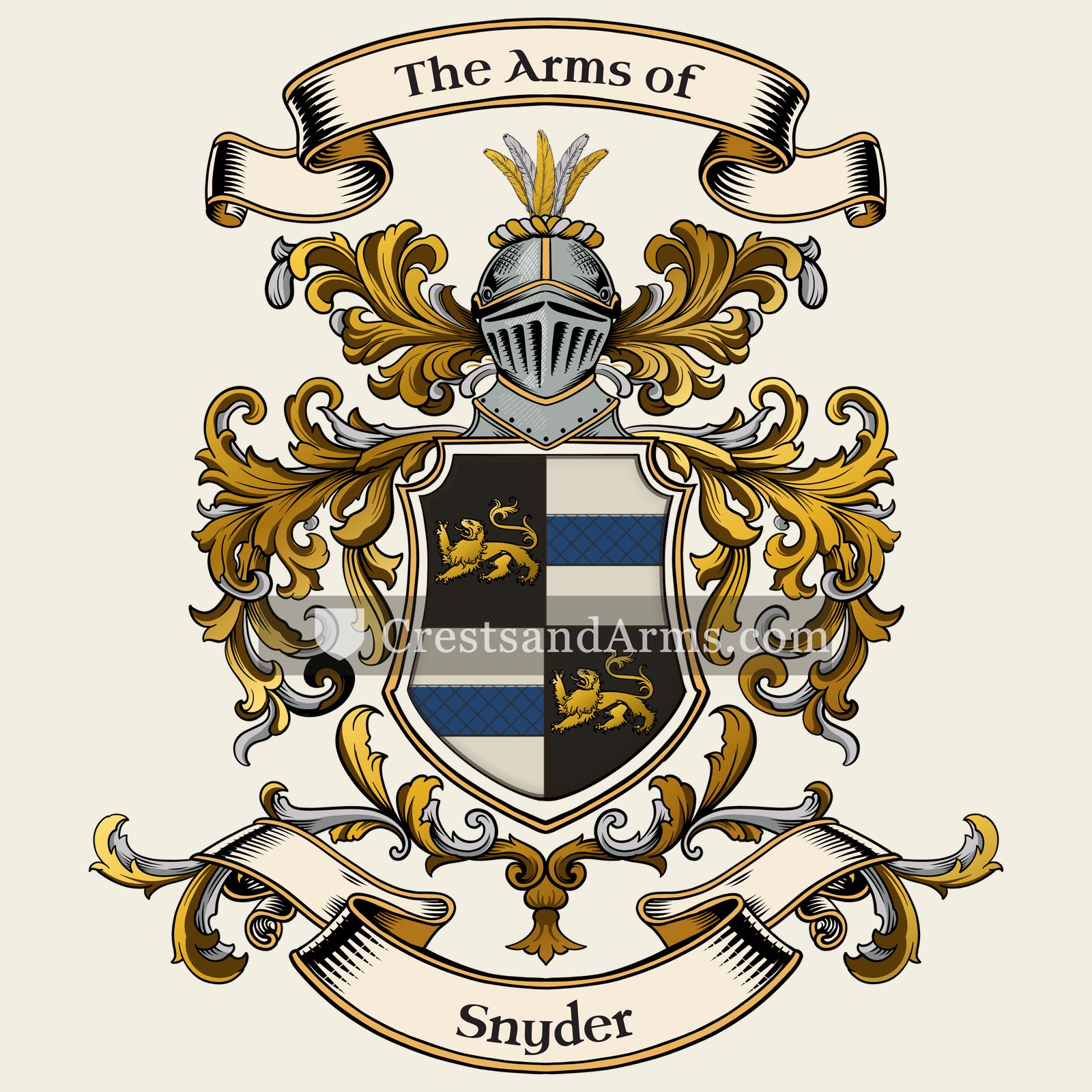 The Snyder coat of arms, drawn from the recorded blazon