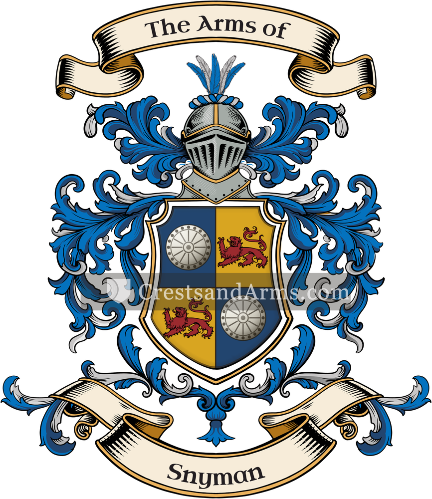 The Snyman coat of arms, drawn from the recorded blazon