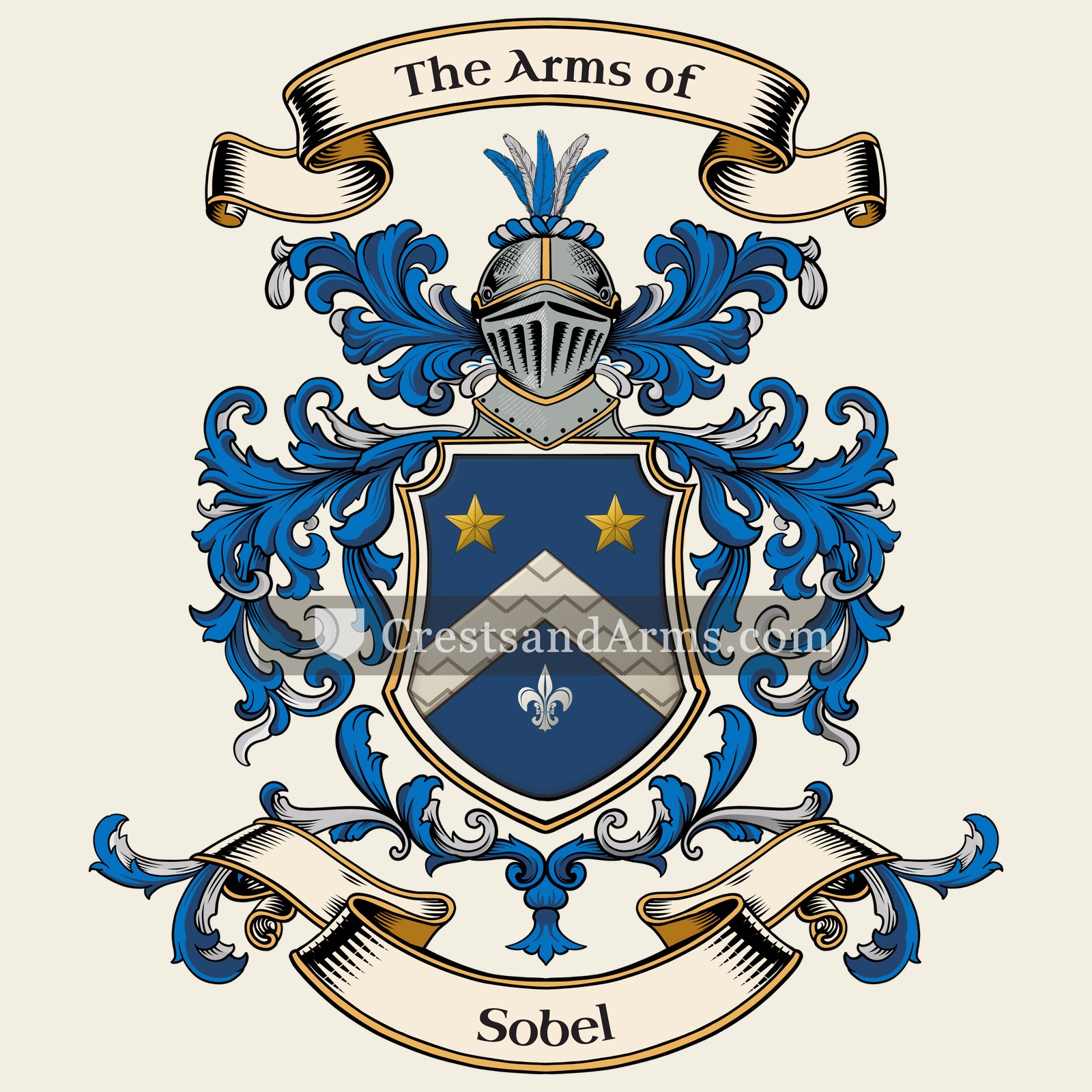 The Sobel coat of arms, drawn from the recorded blazon